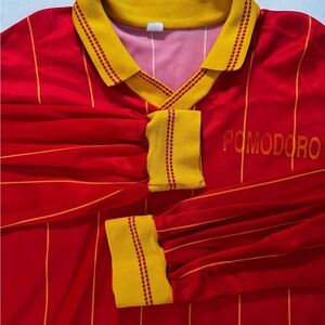 VTG Retro 70s 80's Football Soccer Shirt Jersey trikot Long Sleeve size L #2 Red